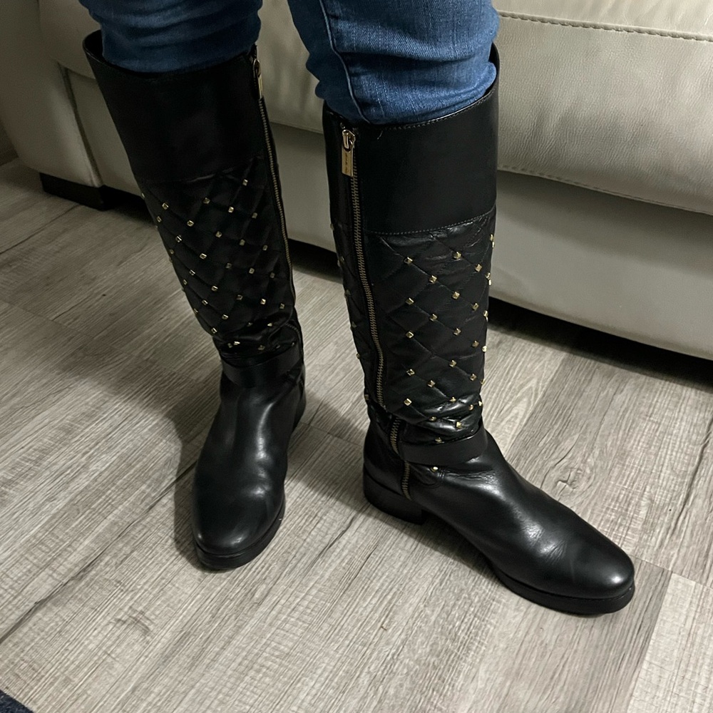 Michael Kors Black Quilted Leather Boots